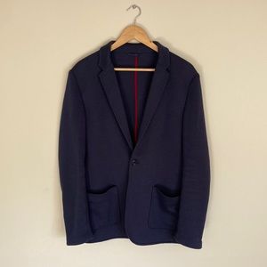 Marine Layer blue blazer sweatshirt material